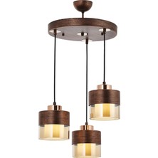 AVONNI AV-60193-3T-CPR Bakır Patina Boyalı Modern Avize E27 Metal Cam 40cm