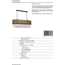 AVONNI AV-60198-BSY100X35 Eskitme/Siyah Boyalı Modern Avize E14 Metal Cam Kristal 100x35cm
