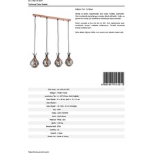 AVONNI AV-60161-4Y-BSY Siyah Boyalı Modern Avize E27 Metal Cam 70x13cm