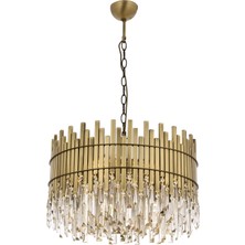 AVONNI AV-60162-E60 Eskitme Kaplama Klasik Avize E27 Metal Kristal 60cm