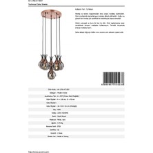 AVONNI AV-60161-6T-BSY Siyah Boyalı Modern Avize E27 Metal Cam 50cm