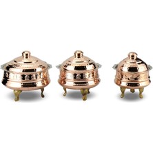 Sonay Bakırcılık Üçlü Bakır Kırpıklı Şekerlik