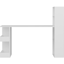 Cantek Dizayn Nirvana Kitaplıklı Çalışma Masası Beyaz
