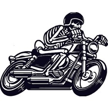 Forem Kuru Kafa Motorcu Duvar Dekoru