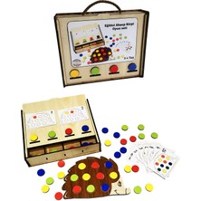 Tahtakurusu Tasarım Eğitici Montessori Ahşap Kirpi Oyun Seti Puzzle