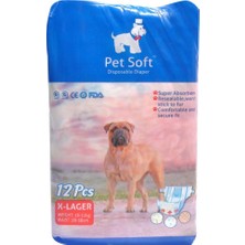 Pet Soft Köpek Için Alt Tuvalet Bezi XLARGE 38-58CM 12 Li