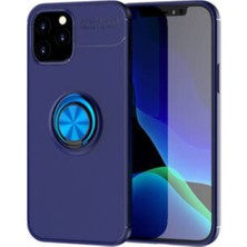 CaseArt Apple iPhone 12 Pro Kılıf Renkli Yüzüklü Manyetik Silikon Kapak Mavi