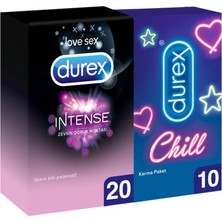 Durex Chill Karma Paket Prezervatif 10'lu + Durex Intense Prezervatif, 20' Li