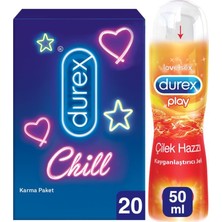 Durex Chill Karma Paket Prezervatif 20’li + Durex Play  Jel Çilek Hazzı 50 ml