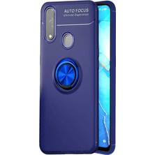 CaseArt Oppo A31 Kılıf Renkli Yüzüklü Manyetik Silikon Kapak Mavi