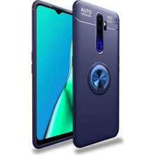 CaseArt Oppo A5 2020 Kılıf Renkli Yüzüklü Manyetik Silikon Kapak Mavi