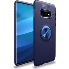 CaseArt Samsung Galaxy S10E Kılıf Renkli Yüzüklü Manyetik Silikon Kapak Mavi