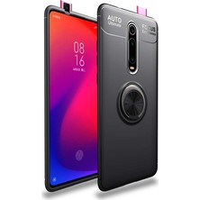 CaseArt Xiaomi K20 Pro Kılıf Renkli Yüzüklü Manyetik Silikon Kapak Siyah - Siyah