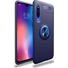 CaseArt Xiaomi Mi 9 Kılıf Renkli Yüzüklü Manyetik Silikon Kapak Mavi