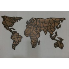 Kayra Saat  Ahşap Dünya HARİTASI(100X53CM)