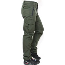 Mudwill Softshell Kargo Cepli Erkek Pantolon-Düz Haki