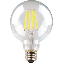 Heka G95 Filament Edison Tip Rustik LED Ampul 6 Watt E27 Beyaz Işık