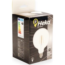 Heka G95 Filament Edison Tip Rustik LED Ampul 6 Watt E27 Beyaz Işık