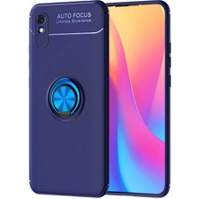 Kzy Xiaomi Redmi 9A Kılıf Renkli Yüzüklü Manyetik Silikon Kapak Mavi - Mavi