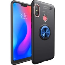 Kzy Xiaomi Mi 8 Kılıf Renkli Yüzüklü Manyetik Silikon Kapak Siyah - Mavi