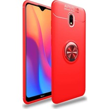 Kzy Xiaomi Redmi 8A Kılıf Renkli Yüzüklü Manyetik Silikon Kapak Kırmızı - Kırmızı