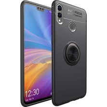 Kzy Huawei Honor 8c Kılıf Renkli Yüzüklü Manyetik Silikon Kapak Siyah - Siyah