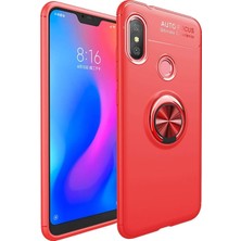 Kzy Xiaomi Mi 8 Kılıf Renkli Yüzüklü Manyetik Silikon Kapak Kırmızı - Kırmızı