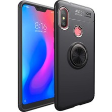 Kzy Xiaomi Mi 8 Kılıf Renkli Yüzüklü Manyetik Silikon Kapak Siyah - Siyah