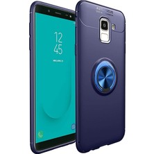 Kzy Samsung Galaxy J6 Kılıf Renkli Yüzüklü Manyetik Silikon Kapak Mavi - Mavi