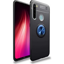 Kzy Xiaomi Redmi Note 8 Kılıf Renkli Yüzüklü Manyetik Silikon Kapak Siyah - Mavi