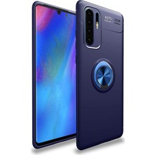 Kzy Huawei P30 Pro Kılıf Renkli Yüzüklü Manyetik Silikon Kapak Mavi - Mavi