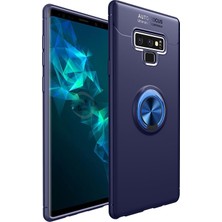 Kzy Samsung Galaxy Note 9 Kılıf Renkli Yüzüklü Manyetik Silikon Kapak Mavi - Mavi