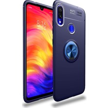 Kzy Xiaomi Redmi Note 7 Kılıf Renkli Yüzüklü Manyetik Silikon Kapak Mavi - Mavi