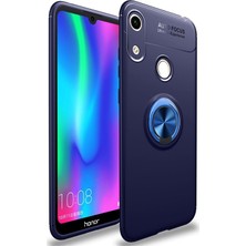 Kzy Huawei Honor 8A Kılıf Renkli Yüzüklü Manyetik Silikon Kapak Mavi - Mavi