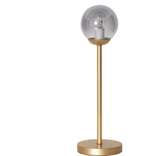 Luzarana Glob Sarı Metal Gövde Füme Camlı Tasarım  Masa Lambası