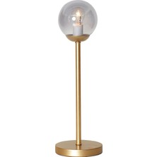 Luzarana Glob Sarı Metal Gövde Füme Camlı Tasarım  Masa Lambası