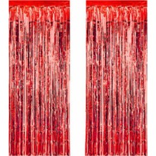 Hayaller Dükkanı Metalize Fon Süsü Asmalı Yerli Kırmızı Pk:2 Li