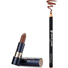 Pierre Cardin Mat Ruj Milk Chocolate + Lipliner Suya Dayanıklı Dudak Kalemi 2'li Set