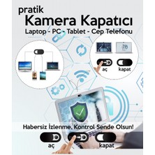 ThreeStep Pratik Web Kamera Kapatıcı - Ekstra Ince 0.7mm - Webcam Cover Gizliliğiniz Için Güvenli Kullanım