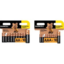 Duracell Alkalin 10'lu AA ve AAA Pil Seti