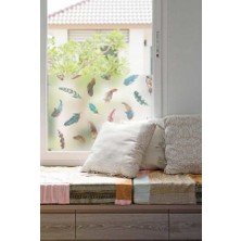 D-C-Fix 334-0038 Rengarenk Kuştüyü Desen Statik Cam Folyo (45CM x 1mt)