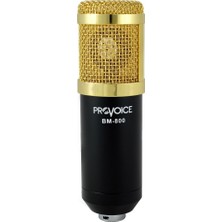 Provoice BM800 Mikrofon+ Phantom+ Stand+ Filtre+ 7.1 Ses Kartı Youtuber Kayıt Seti Siyah