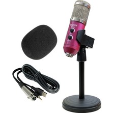 Provoice BM-300 Tak Çalıştır Stüdyo Mikrofonu + MT-15S Stand (Pembe)