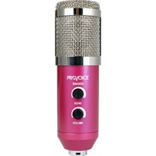 Provoice BM-300 Tak Çalıştır Stüdyo Mikrofonu + MT-15S Stand (Pembe)