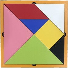 Liva Renkli Ahşap Tangram Puzzle 10X10CM