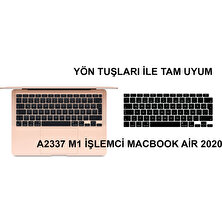 Kızılkaya Apple Macbook Air 13 Inç 2020 A2337 (M1) Işlemcili Türkçe Q Silikon Klavye Koruyucu Siyah