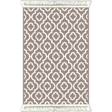 Prizma 6014 İkat Desen Sütlü Kahve 120 x 180 cm Kaydırmaz Halı