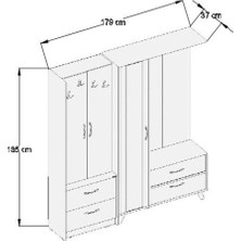 Abre VM-342348 Antrasit Portmanto Vestiyer