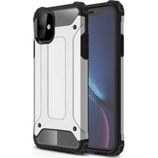 kilifone - Apple iPhone 11 - Kılıf Çift Katman Zırh Tank Crash Military Kapak - Gri - T9909
