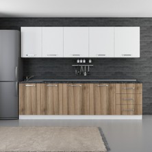 Minar 280 cm Mutfak Dolabı Beyaz Dore 280-D2